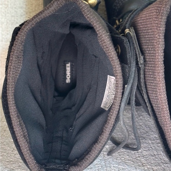 Sorel Conquest Carly Black Women's Winter Lace-Up Boots 8 - Picture 10 of 11